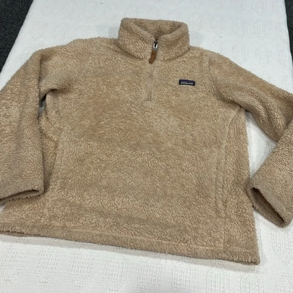 Patagonia kids XL size 14 Kids' Los Gatos 1/4-Zip Fleece Creamy, beige‎ color